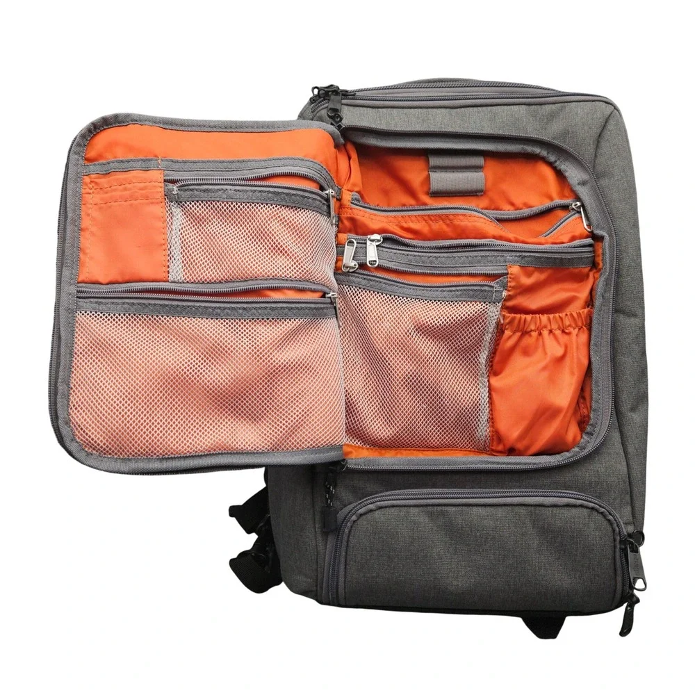 eBags Pro Slim Gray Laptop Backpack Slim Travel Tech Weekender Carry On Bag AT&T